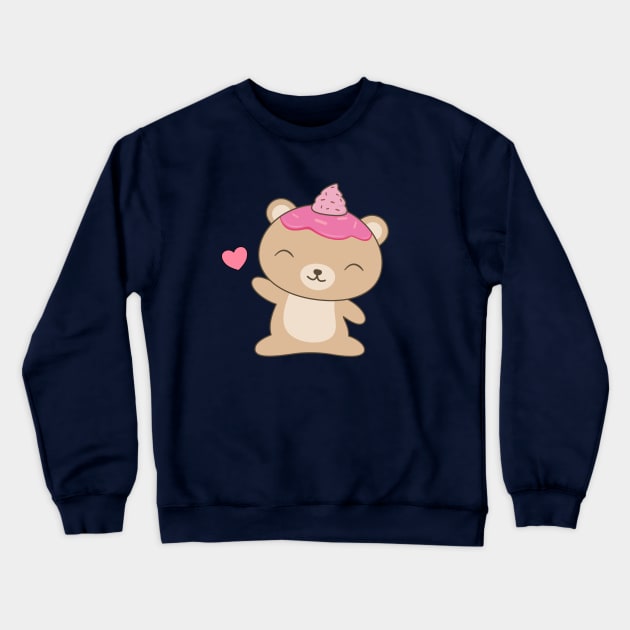 Kawaii Cute Bear T-Shirt Crewneck Sweatshirt by happinessinatee